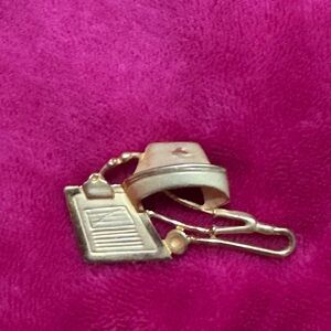 Gold-Toned Nurse’s Hat Brooch